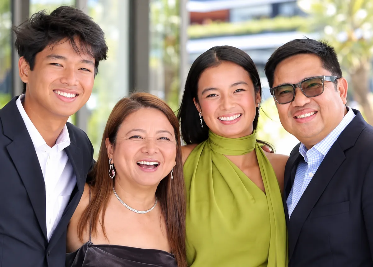 The Eala family: brother Miko, mother Rizza, Alex and father Mike