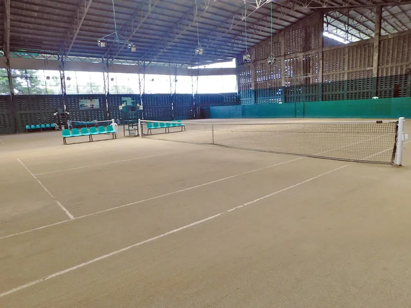 Covered tennis courts at Valle Verde Country Club in Pasig